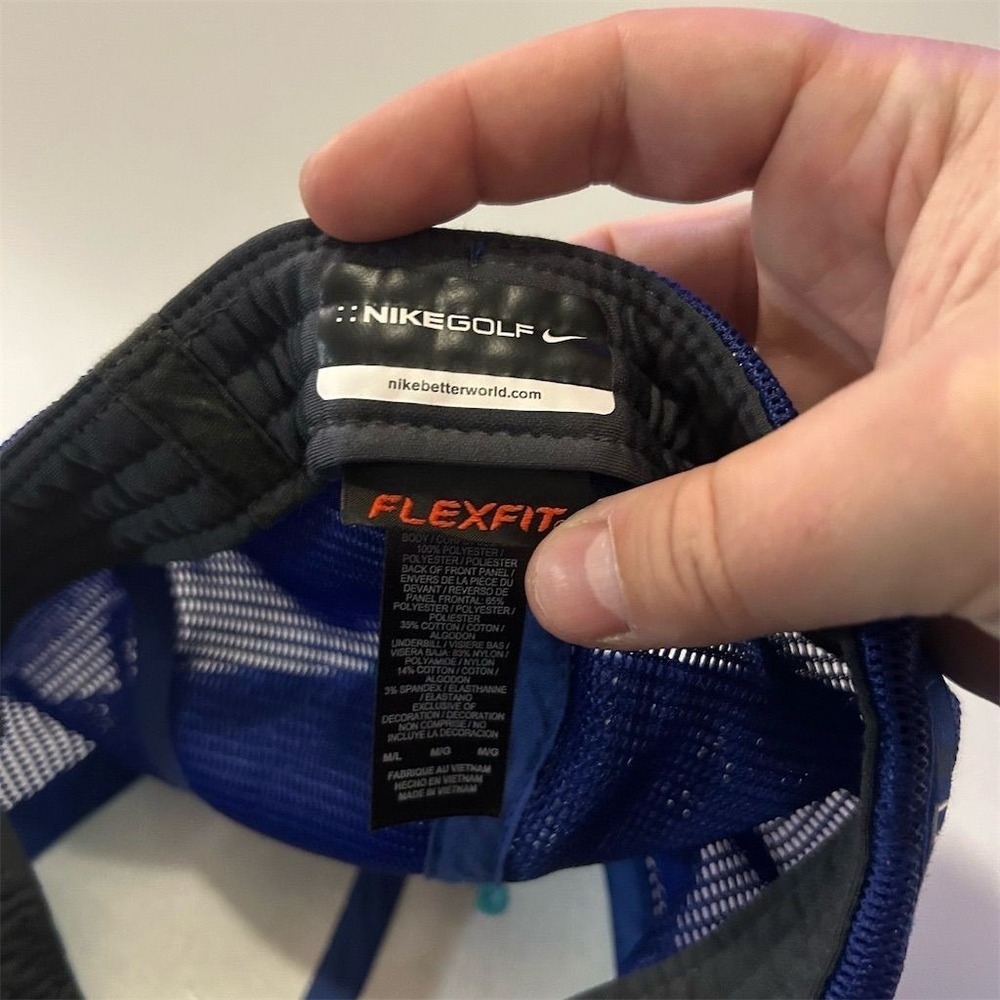 Nike Hat Cap Flex Fit‎ Blue Vapor RZN Golf Tour Legacy Mesh Flexfit - Picture 7 of 7